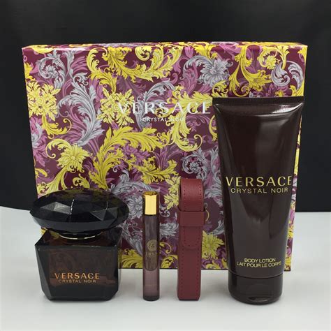 versace crystal noir gift set backpack|versace crystal noir body cream.